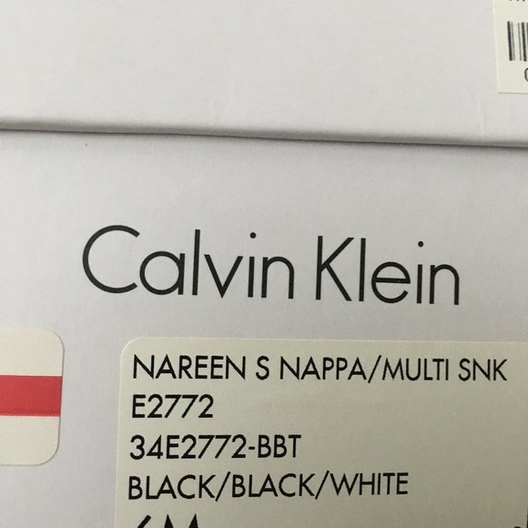 Calvin Klein Nareen Heel - Black and White Leather Snack Print Peep Toe Size 6 - Picture 9 of 9